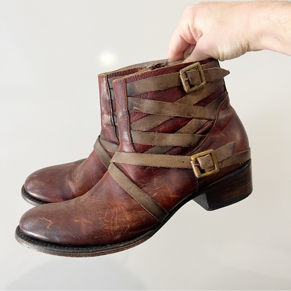 Freebird by Steven Sammi Moto Mid Calf Leather Brown Boots - Picture 11 of 11